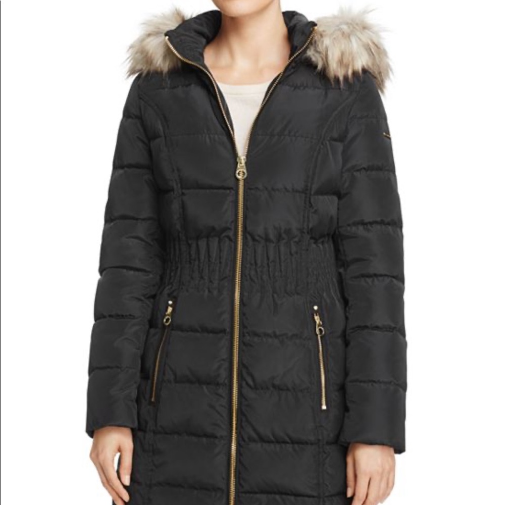 Chinese Laundry cinched waist puffer coat